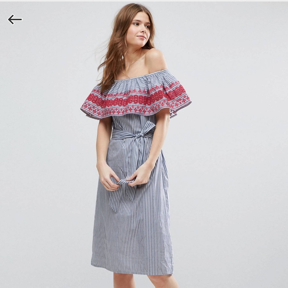 ASOS off shoulder midi sundress
